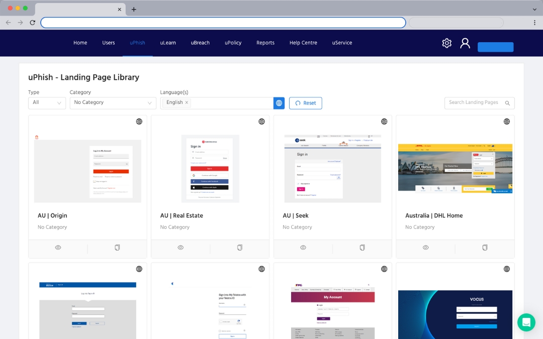 Subject library dashboard